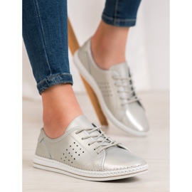 Kylie Zapatos de piel con cordones gris 5