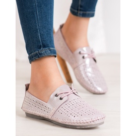 Zapatillas VINCEZA de piel rosado 1