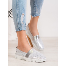 Filippo Zapatos sin cordones con purpurina gris 4