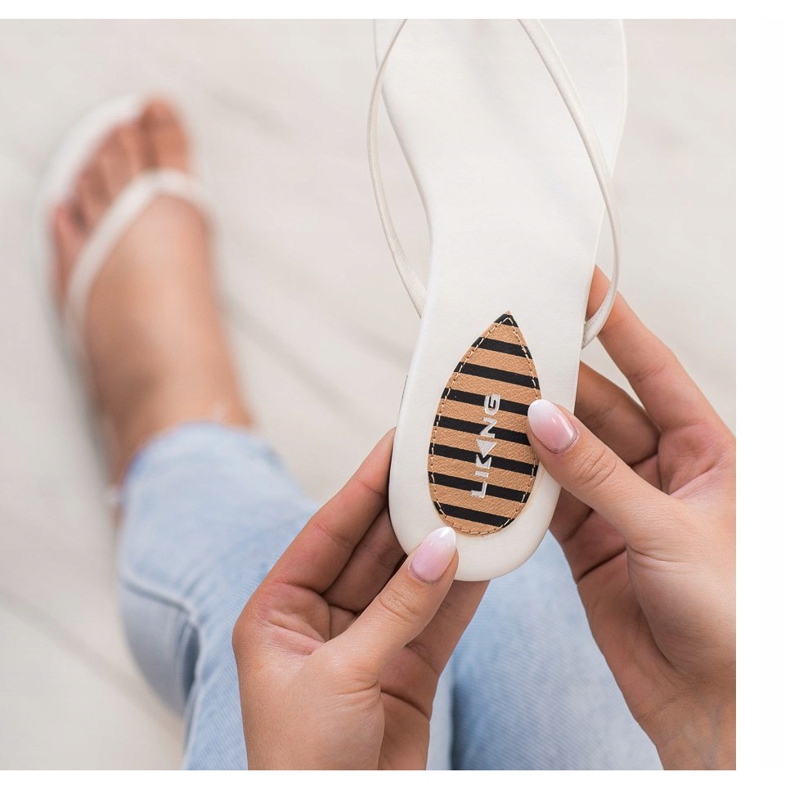 SHELOVET Chanclas clásicas blanco 2