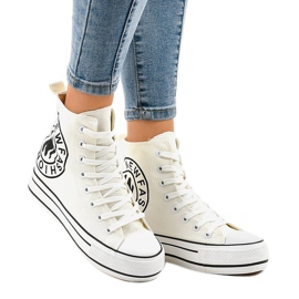 Deportivas cuña blancas W08 blanco 2