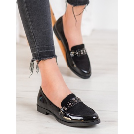 SHELOVET Mocasines lacados negro 4