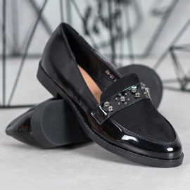 SHELOVET Mocasines lacados negro 2
