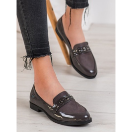 SHELOVET Mocasines lacados gris 3