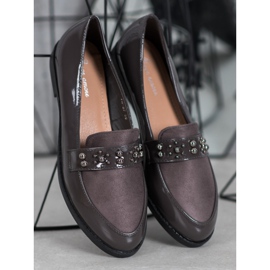 SHELOVET Mocasines lacados gris 1