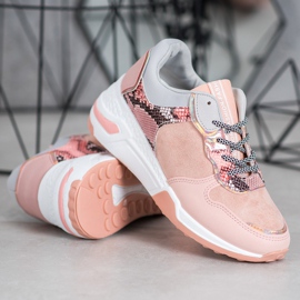 SHELOVET Zapatillas con estampado de serpiente rosado 2