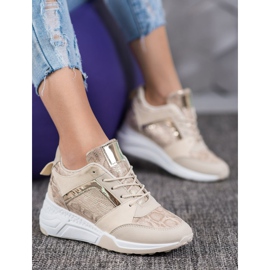 SHELOVET Zapatillas de deporte de cuña marrón 4