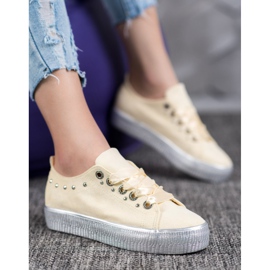 SHELOVET Zapatillas de gamuza amarillo 2
