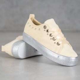 SHELOVET Zapatillas de gamuza amarillo 1