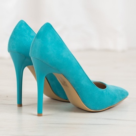 R'S Tacones de ante azul 4