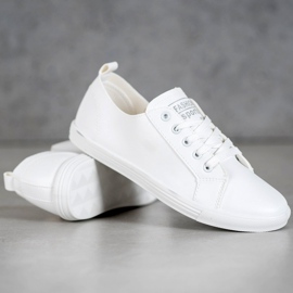 Ideal Shoes Zapatos deportivos de moda blanco 3