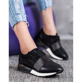 SHELOVET Calzado deportivo con cristales negro 3