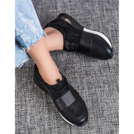 SHELOVET Calzado deportivo con cristales negro 4