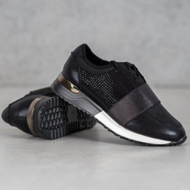 SHELOVET Calzado deportivo con cristales negro 1