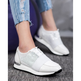 SHELOVET Calzado deportivo con cristales blanco 1