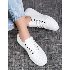 Bestelle Zapatillas de cuero ecológico blanco 3