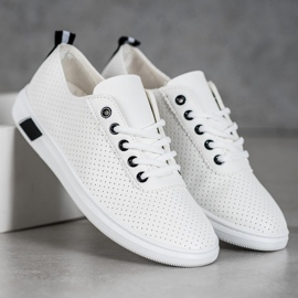 Bestelle Zapatillas de cuero ecológico blanco 4