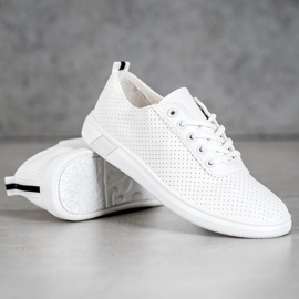 Bestelle Zapatillas de cuero ecológico blanco 1