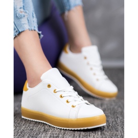 SHELOVET Zapatos con suela colorida blanco 2