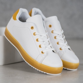 SHELOVET Zapatos con suela colorida blanco 4