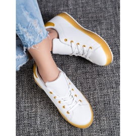 SHELOVET Zapatos con suela colorida blanco 3