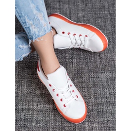 SHELOVET Zapatos con suela colorida blanco 1