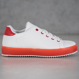 SHELOVET Zapatos con suela colorida blanco 2