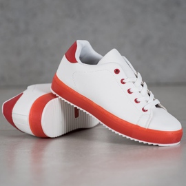 SHELOVET Zapatos con suela colorida blanco 3