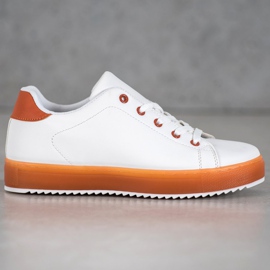 SHELOVET Zapatos con suela colorida blanco 1