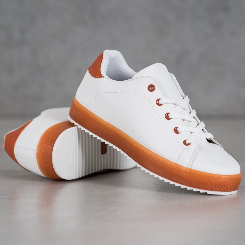 SHELOVET Zapatos con suela colorida blanco 2