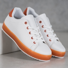 SHELOVET Zapatos con suela colorida blanco 3