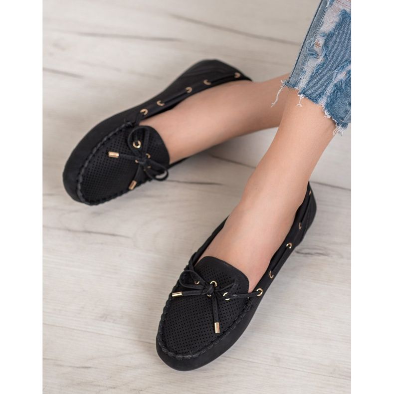 Diamantique Mocasines de piel ecológica negro 2