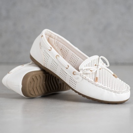 Diamantique Mocasines de piel ecológica blanco 2