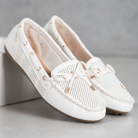 Diamantique Mocasines de piel ecológica blanco 3