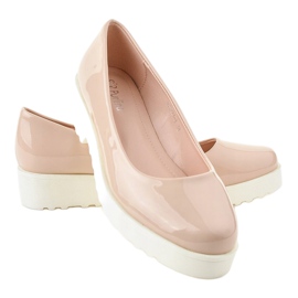 Zapatos de cuña sin cordones beige BJ6223-3 3