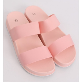 Pink CK66P Pantuflas rosas con rayas de goma 2