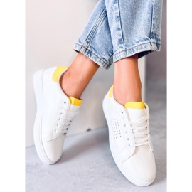Deportivas blancas y amarillas de mujer LV101P Yellow blanco 2