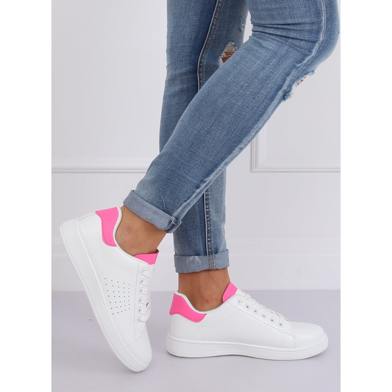 Zapatillas de mujer blancas y rosas LV101P Peach blanco rosado 1