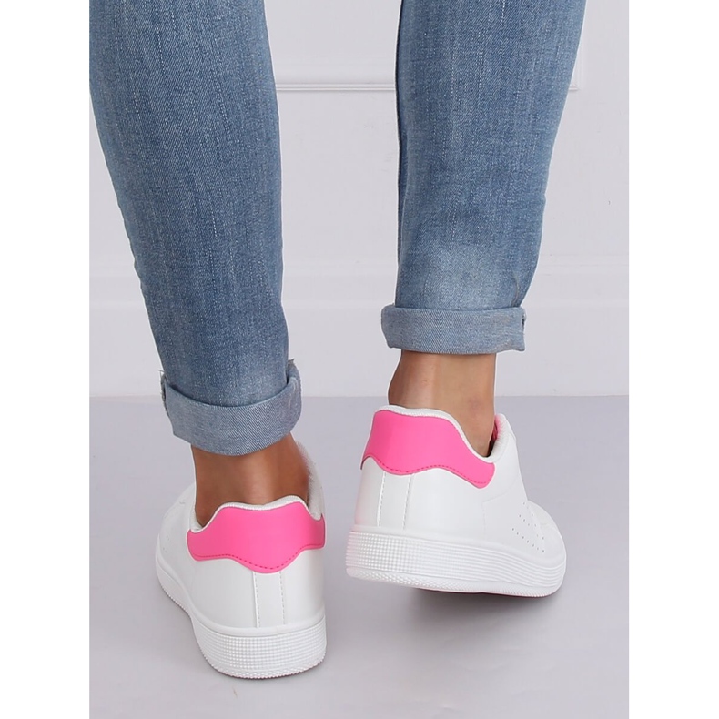 Zapatillas de mujer blancas y rosas LV101P Peach blanco rosado 2