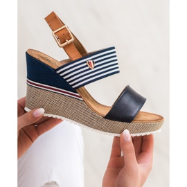 Goodin Sandalias de cuña azul 4