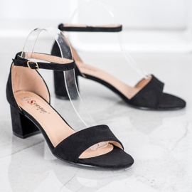 Seastar Cómodas sandalias de tacón negro 1 Seastar Cómodas sandalias de tacón negro 1