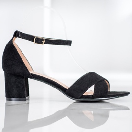Seastar Sandalias de gamuza con estilo negro 3