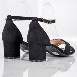 Seastar Sandalias de gamuza con estilo negro 4