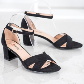 Seastar Sandalias de gamuza con estilo negro 5
