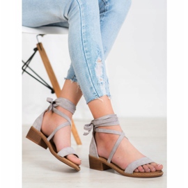 Sandalias atadas gris 1