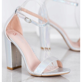 Seastar Sandalias brillantes sexy plata gris 2