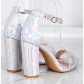 Seastar Sandalias brillantes sexy plata gris 3