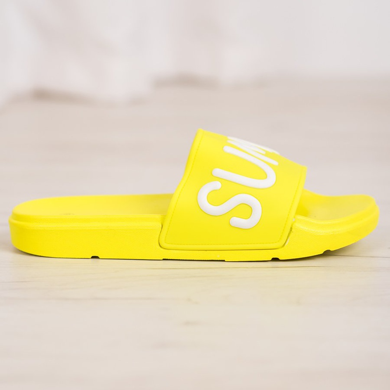 SHELOVET Zapatillas de goma amarillo 2