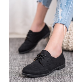 SHELOVET Zapatos de gamuza clásicos negro 5