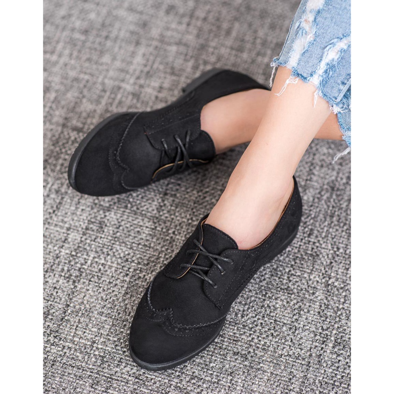 SHELOVET Zapatos de gamuza clásicos negro 1